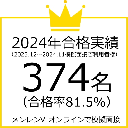 2024年メンレンV合格実績374名合格率81.5％